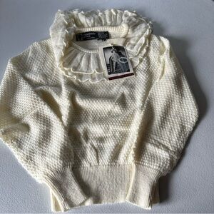 NWT Vintage 80s Organically Grown Cream Ruffled Cowl Sweater